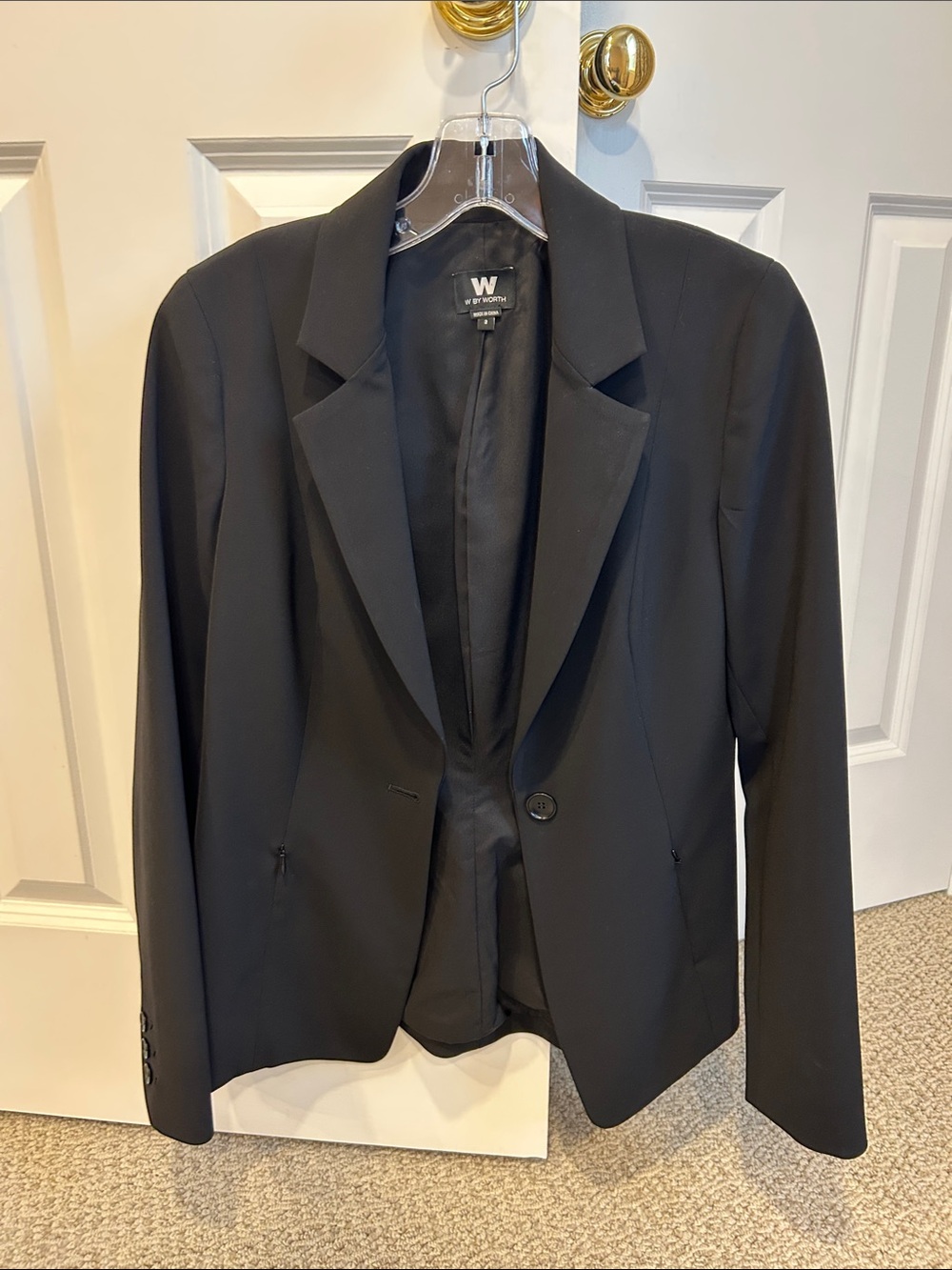 W by Worth Black Single-Button Tailored Blazer